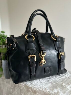 Dooney & Bourke Black Florentine Leather Bristol Satchel